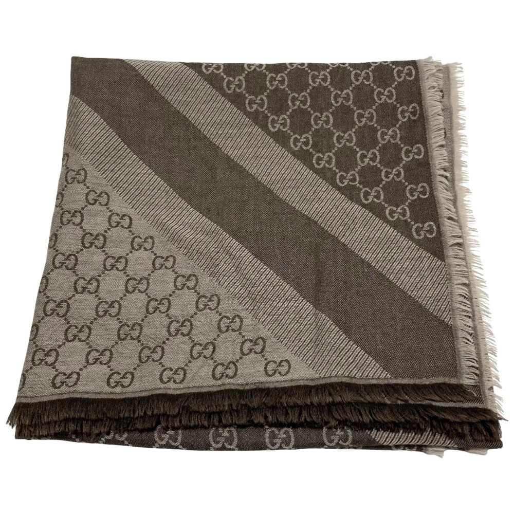 GUCCI GG pattern large stole/scarf, brown, for men and women.